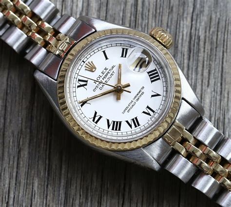 rolex two tone white buckley roman dial|vintage Rolex buckley dials.